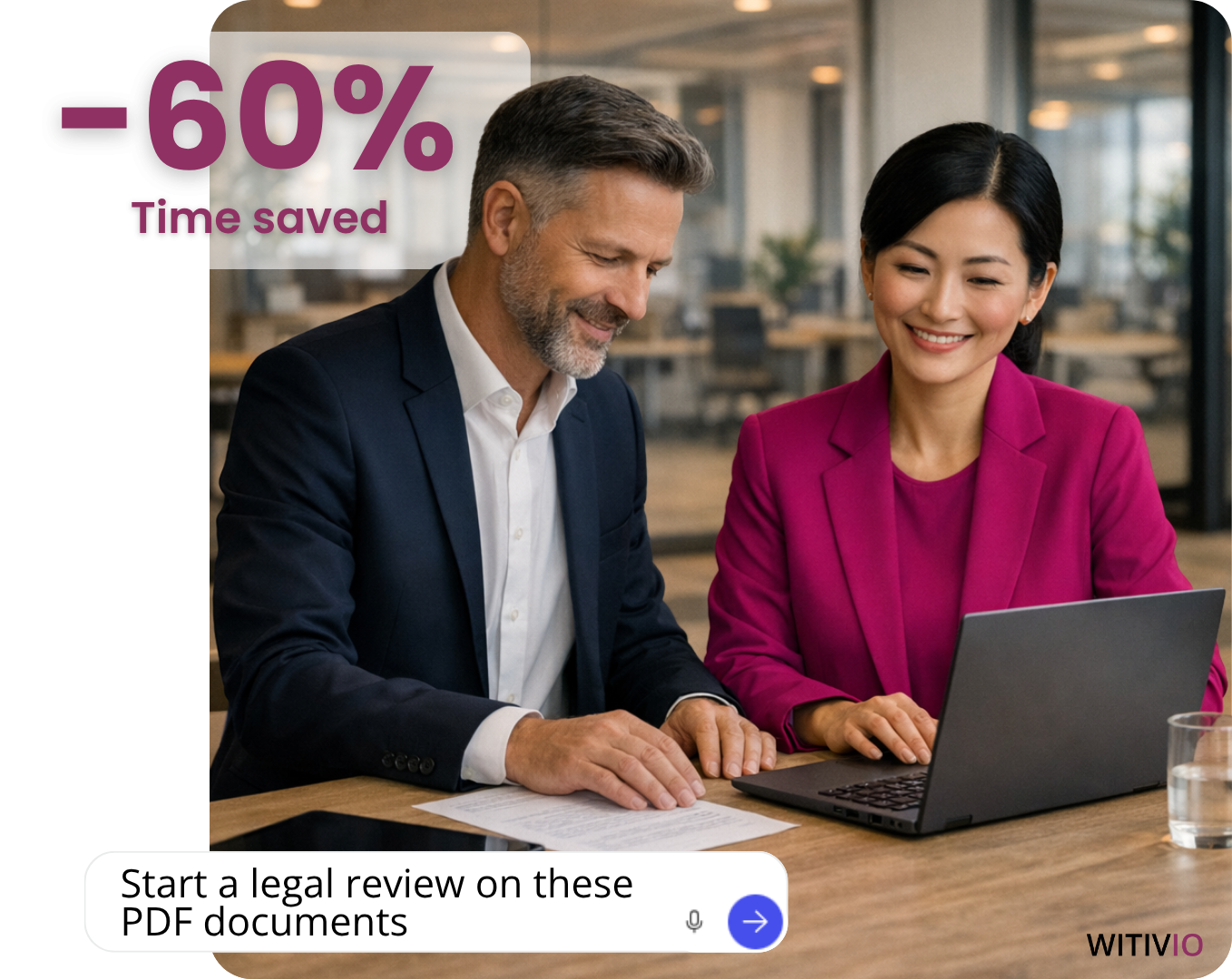 Legal professional working confidently at her desk in a warm modern office